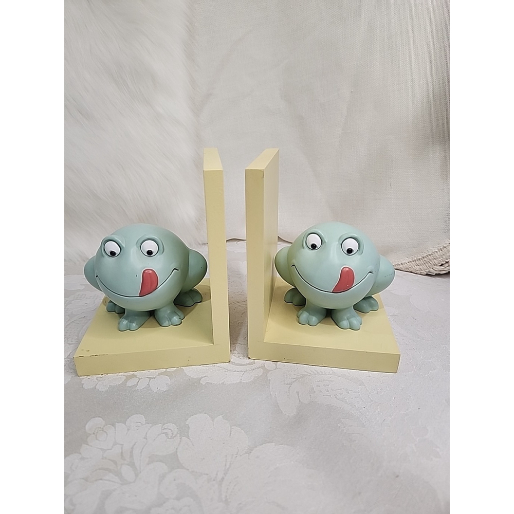 Vintage 1999 Frogs 'n Fly's Enesco Froggy Bookends – Y2K Girlhoodcore Décor